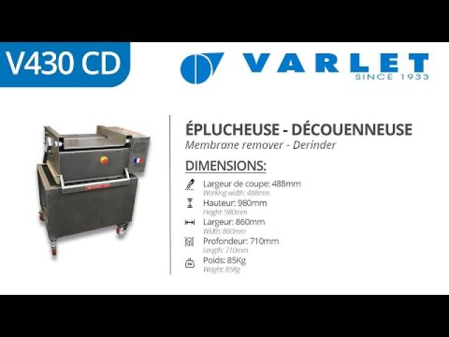 Preview image for the video "V430 CD - Éplucheuse - Découenneuse / Membrane Remover - Derinder".